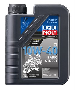 LiquiMoly Мин.мот.масло д/4-т. Motorbike 4T Basic Street 10W-40 (1л.) 3044 - фото 10542