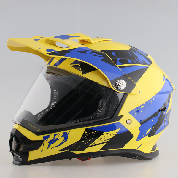 Мотошлем RACER BLD-819-7 желтый/синий (L) - фото 12925