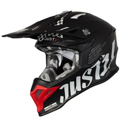 Шлем кроссовый JUST1 J39 Rock (черн/красн/бел, S) - фото 7425