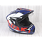 Шлем мотард ATAKI JK802 Rampage (синий/красный глянцевый, M) 020229-763-5895